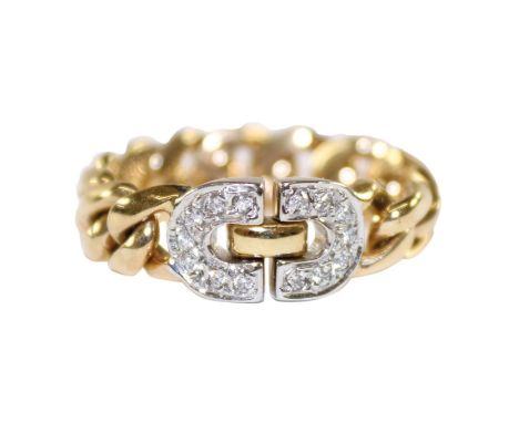  Kettenring Diamant 585 GG.Kettenring Diamant 585 GG. Ring aus Kettengliedern in Gelbgol  Kettenring Diamant 585 GG.    Kett