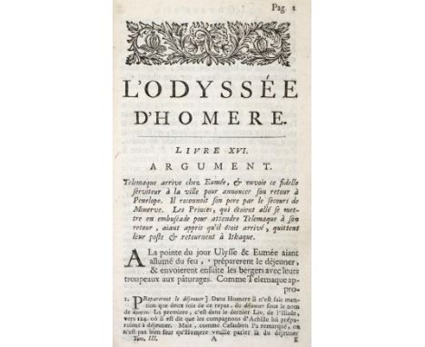   HomerHomer L'Odyssee, trad. en francois par Mad. Dacier. 3 Tle. in 1 Bd. Nouvelle ed. A  Homer    Homer   L'Odyssee, trad. 