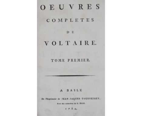   Voltaire,F.M.A.de.Voltaire,F.M.A.de. Oeuvres completes. 70 (von 71) Bde. Basel, Tournei  Voltaire,F.M.A.de.    Voltaire,F.M