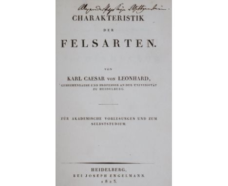   Leonhard,K.C.v.Leonhard,K.C.v. Charakteristik der Felsarten. 3 in 1 Bd. Hdbg., Engelman  Leonhard,K.C.v.    Leonhard,K.C.v.