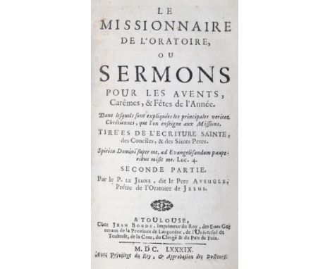   Le Jeune,J.Le Jeune,J. Le Missionnaire de l'oratoire, ou sermons pour les avents, carem  Le Jeune,J.    Le Jeune,J.   Le Mi