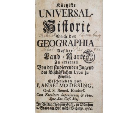   Desing,A.Desing,A. Kürtziste (!) Universal-Historie nach der Geographia auf der Land-K  Desing,A.    Desing,A.   Kürtziste 