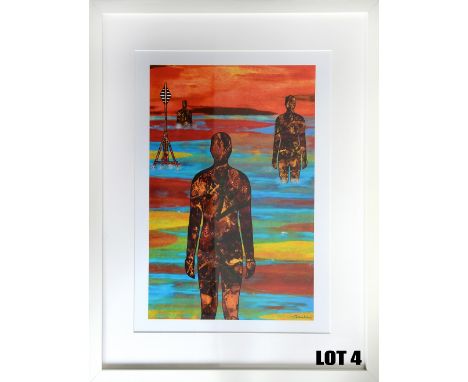 Iron Men of Crosby' by Tina Leahey Designs - A3 Print mounted and framed to 40cm x 50cm - Tina's designs are created by using