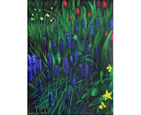 Untitled by Sue Watson - Oil on Canvas 23cm x 30cm - Sue's paintings are inspired by colour, light and texture, usually in na