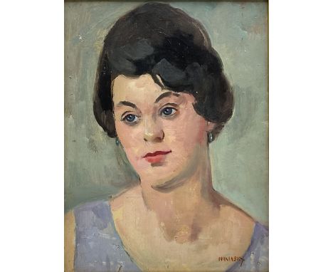 Philip Naviasky (Northern British 1894-1983): Portrait of a Young Woman, oil on board signed 39cm x 29cm Provenance: formerly