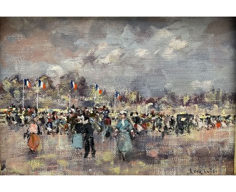 L Loir (French 1845-1916): Bastille Day Parade, oil on canvas laid on panel signed 18cm x 26cmCondition Report:Good condition