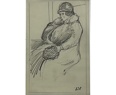 Louis Valtat (French 1869-1952): Portrait of a Lady, pencil artist's stamped initials 17cm x 11cm