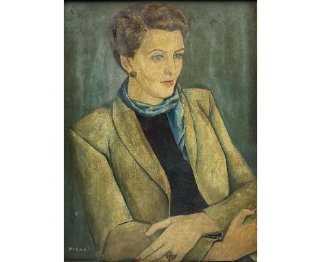 Jacob Kramer (Ukrainian/British 1892-1962): Portrait of a Young Woman, oil on board signed 62cm x 46cm