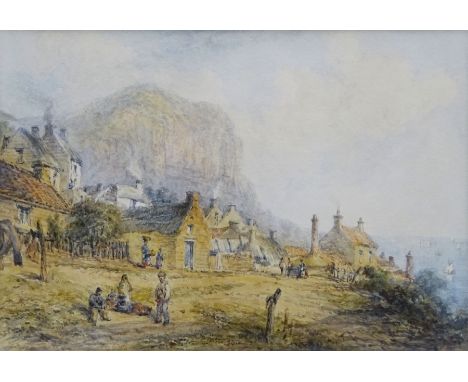 George Weatherill (British 1810-1890): Cottages at Runswick Bay, watercolour unsigned 9cm x 14cmProvenance: private Yorkshire