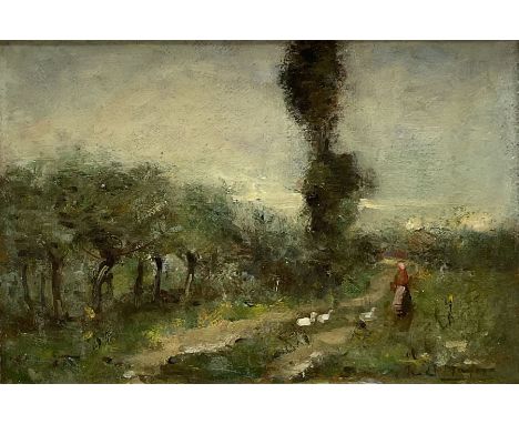 William (Fred) Frederick Mayor (Staithes Group 1866-1916): 'Picardy Landscape', oil on board signed 16cm x 24cmProvenance: pr