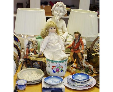 Decorative Ceramics - a Royal Copenhagen Little Mermaid plate, another; a Goebel bunny; Hummel Goebel rabbit; a pair of table