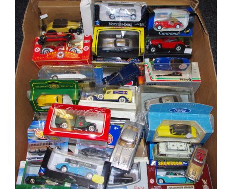 A Corgi Motoring Memories 61213 Ford Cortina MKIII, yellow, boxed; another; a Jouef evolution 1035 Ferrari 250 GT, boxed; a C