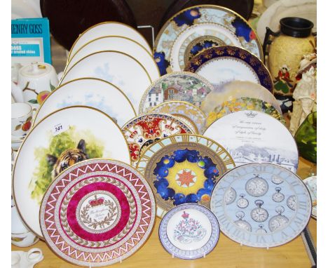 Ceramics - cabinet and commemorative plates, millennium plates to include Royal Worcester, Spode etc 