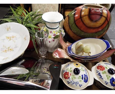 A good mixed lot to include ceramic vases, onyx lucky eggs, ceramic tableware , toasting machine and other 