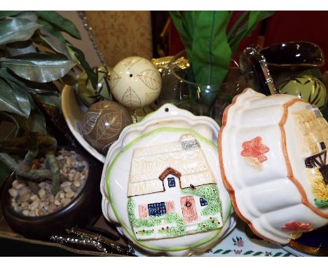 A good mixed lot of glass ware, ceramics to include ceramic jelly mould, photograph frames and other 