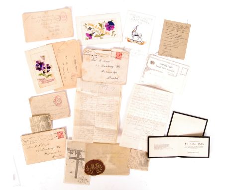 A collection of ephemera relating to a Private Anthony Raffle (possibly of the Royal Warwickshire Rgmt). The collection compr