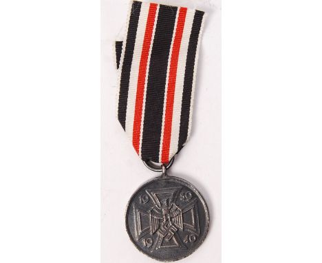 A WWII Second World War Nazi German Third Reich medal, commemorating the war 1939 / 1940 (&nbsp;Den K&auml;mpfern f&uuml;r di