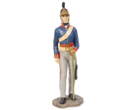 A well detailed large scale model figure of a ' Royal Horse Guard Officer - 1814 '. Well detailed, showing him standing with 