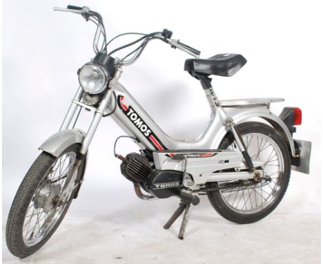 An original vintage Tomos ' A3K ' series ' Automatic ' 2-speed moped. Made in Slovenia, first registered 1984. Silver. Regist