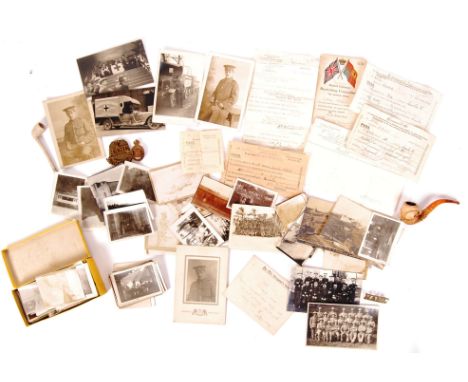 A large collection of WWI First World War personal effects relating to an 87032 Private William EN Searle of the RAMC (from B