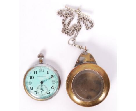 An antique military issued ' Jaeger LeCoultre ' pocket watch with " 6E/50 A26553 " serial number marked to reverse. Within ha