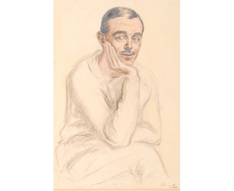 Olive Snell: (1888-1962), An original post WWI First World War pastel / pencil sketch of an ex British Serviceman, signed off
