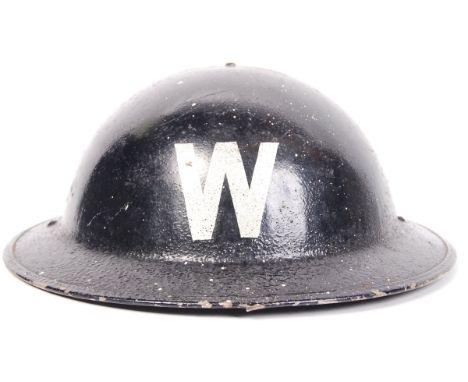 An original WWII Second World War British ARP Air Raid Patrol Warden's helmet, with white painted 'W' to front. With the orig