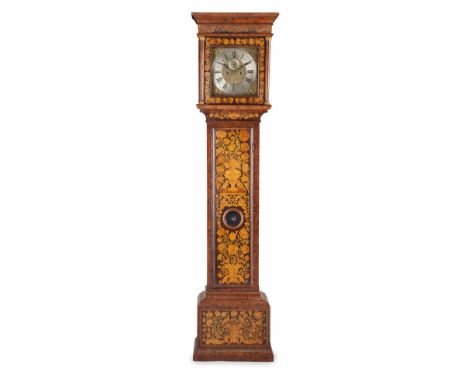 MARQUETRY LONGCASE CLOCK JOHN TAYLOR, LONDON  EARLY 18TH CENTURY  the moulded straight cornice above square brass dial with s