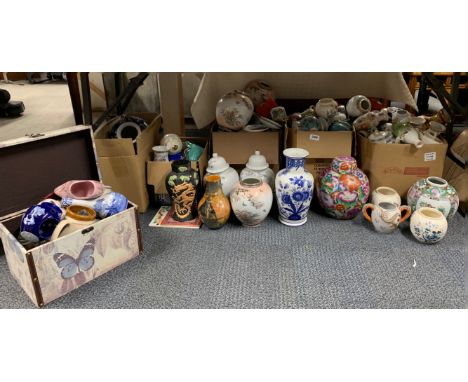 A large quantity of mixed ceramic items.