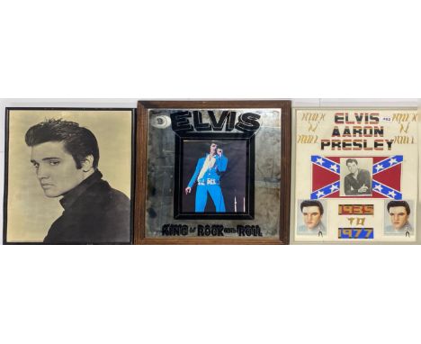 Three framed Elvis Presley related pictures, largest frame size 51 x 66cm.