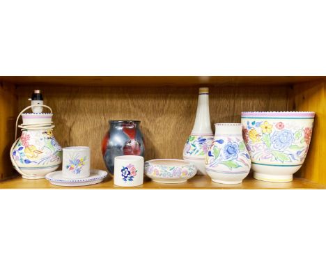 A quantity of Poole pottery.