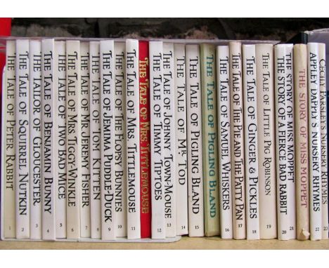 A collection of Beatrix Potter Peter Rabbit books, 23 volumes and Thomas The Tank Engine by the Reverend W Awdry, (40 volumes