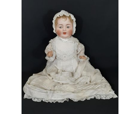 Early 20th century German character baby doll by Kämmer &amp; Reinhardt with 'dolly faced' bisque head produced by Simon &amp