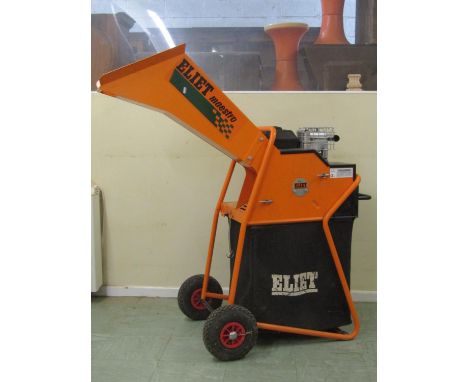 An Eliet Maestro Intek petrol driven garden shredder, 5.5HP OHV engine by Briggs and Stratton, the framework incorporating a 