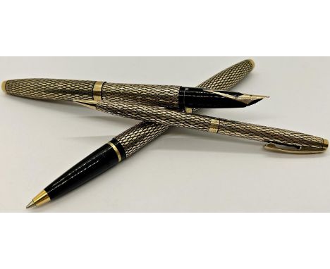 Sheaffer Imperial 683 Diamond gold plate fountain, rollerball and pencil set, boxed 