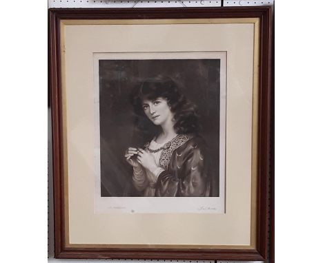 Fred Miller After William Clarke Wontner (1857-1930), Portrait of A Lady, mezzotint, 33.5 x 39 cm, signed by Wontner and Mill