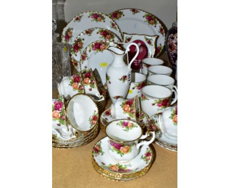 A COLLECTION OF ROYAL ALBERT 'OLD COUNTRY ROSES' TEA, COFFEE, DINNER AND ORNAMENTAL WARES, comprising a ewer, height 21cm, fi