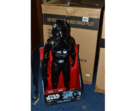 A TRADE BOX CONTAINING SIX BOXED JAKKS STAR WARS BIG FIGS THE FIGHTER PILOT FIGURES, approximate height 45cm, all complete an