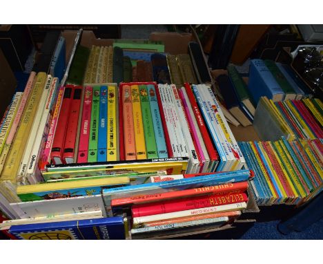 THREE BOXES OF CHILDRENS BOOKS to include Ladybird, Purnell and Grolier Walt Disney, Magic Roundabout, Blue Peter, Swiss Fami