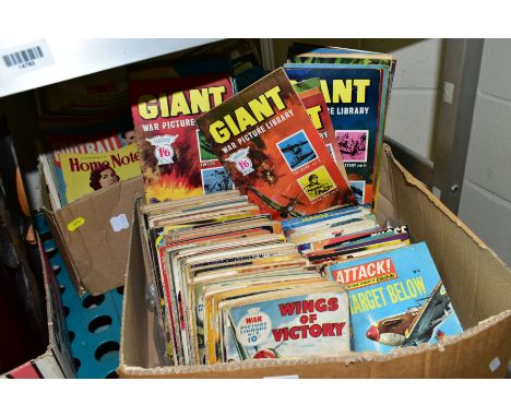 TWO BOXES OF VINTAGE AND LATER MAGAZINES, including 'Attack!', 'War Picture Library', 'Giant War Picture Library', 'Air Ace P