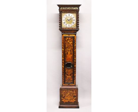 A SUPERB LATE 17TH CENTURY ENGLISH MARQUETRY LONGCASE CLOCK, with 10-inch dial, eight-day movement, striking on a single bell