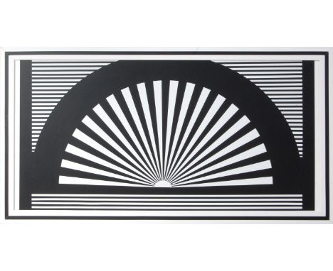 Frank Downton (b.1936) - Sunburst, black and white print, signed in pen lower right to the reverse, 35.5 x 65.5cm