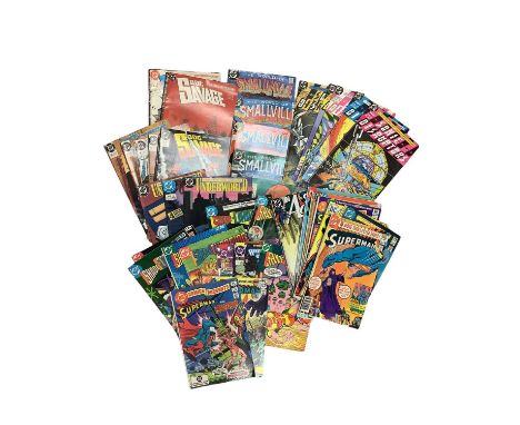 Box of mostly 80's and 90's DC Comics to include Sonic Disruptor, Zatanna Mini series, Doc Savage, Armageddon 2001, The Brave