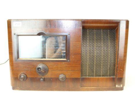 Vintage His Master's Voice radio in walnut case, model no. 656