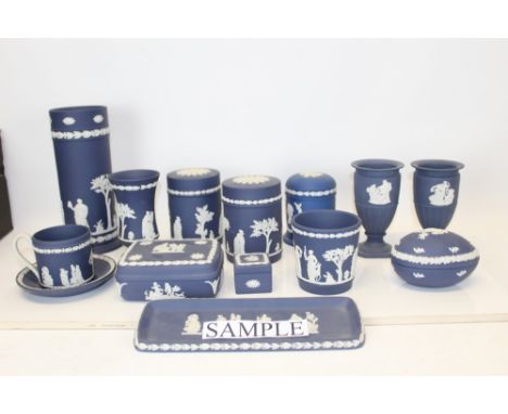Selection of Wedgwood Jasper ware - including vases, trinket boxes, framed plaque, photograph frame, etc (qty)