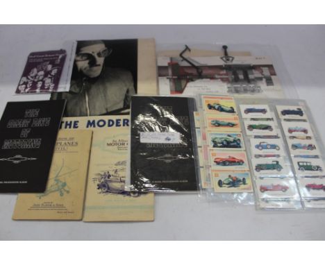 Vintage car book - 'The Modern Motor Car' with cut-out illustrations, working model clutch and gearbox, cigarette cards and c