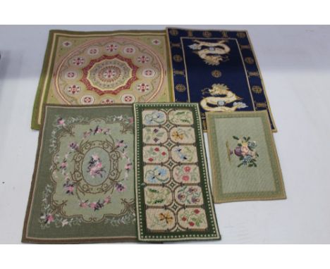 Dolls' house rugs - selection of handmade wool and silk tapestry rugs in classical designs - including Aubusson and Chinese D
