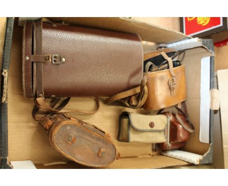 Selection of binoculars, camera and sundries
