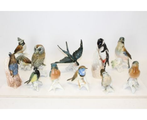 Eight Karl Ens porcelain birds - including Kingfisher, Karl Ens owl and two Goebel birds (11) CONDITION REPORT Small chip to 