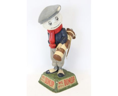 Original Dunlop golf ball advertising figure in the form of a golfer with golf ball head and bag 'We Play Dunlop' CONDITION R